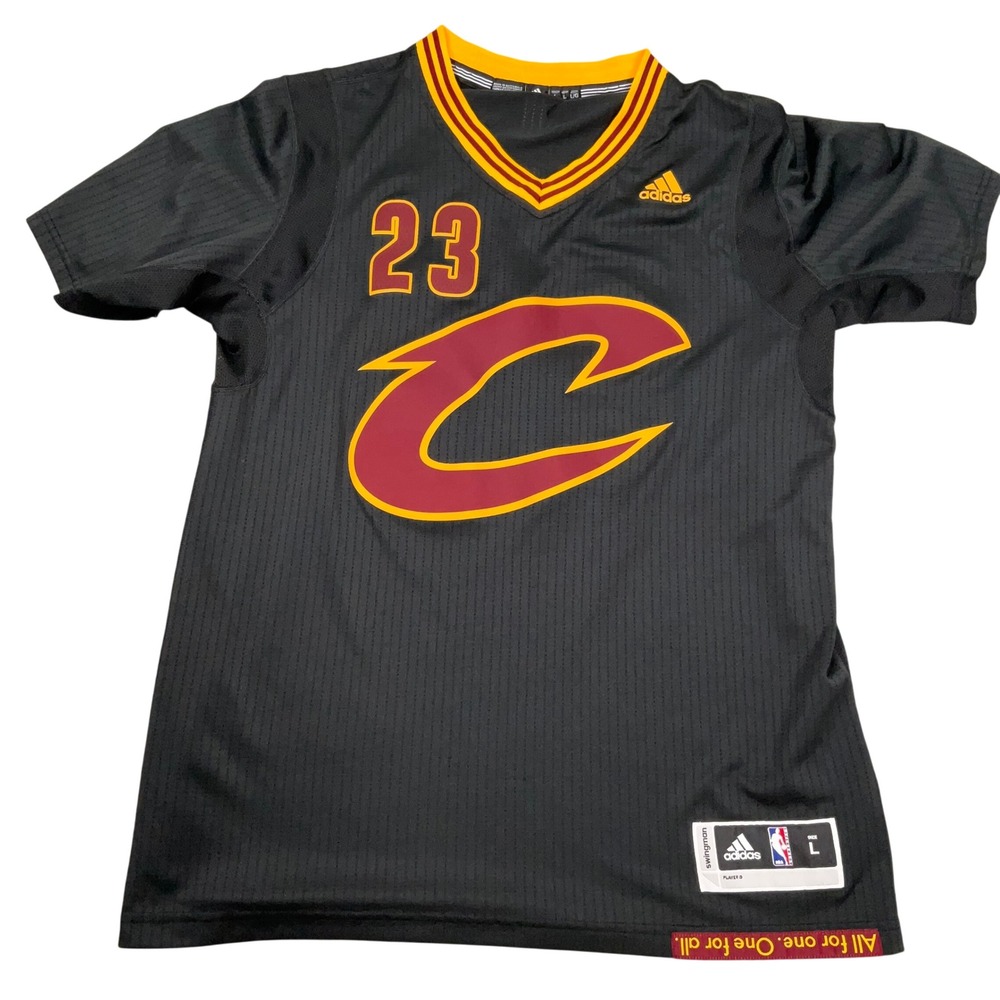 Adidas LeBron James Cleveland Cavaliers Jersey Mens Large Black Swingman 23